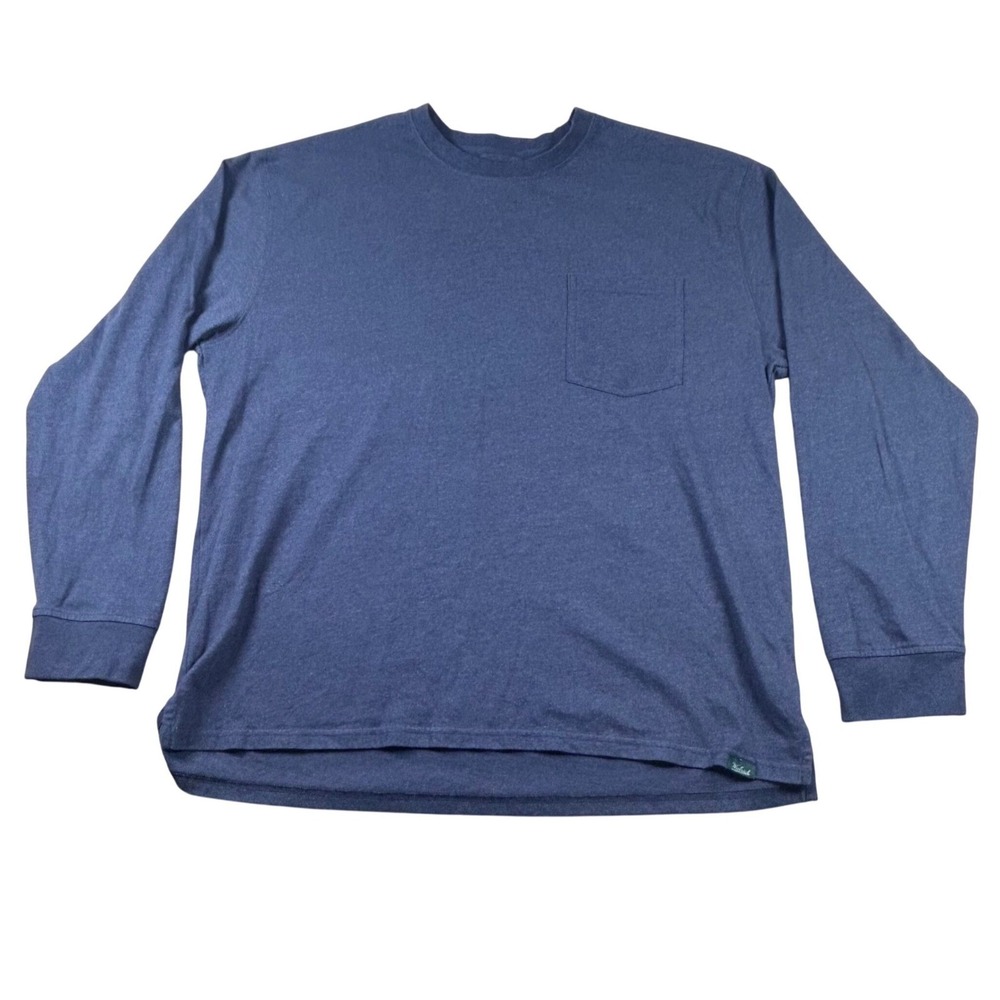 Woolrich Green Label Mens XL Blue Long Sleeve Pocket T-Shirt Crewneck Heathered